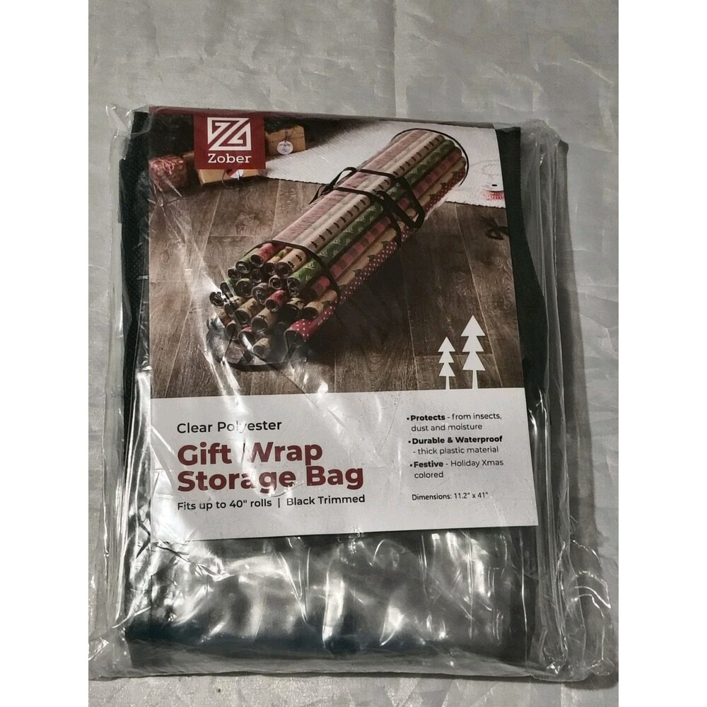 Christmas Wrapping Paper Storage Bag Container Organizer Plastic 40 Inch 24 Roll